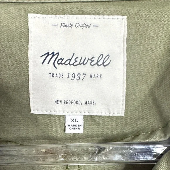 Madewell Women's Jacket Utility Military Fleet Jacket Army Olive Green - Picture 4 of 8